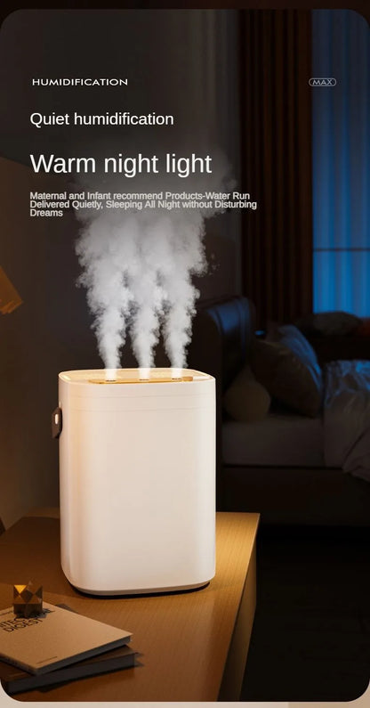 USB three nozzle humidifier 1.8L large capacity household air humidifier aromatherapy diffuser LED night light spray