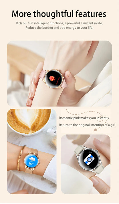 2025 New AMOLED Screen 7.9mm Ultra-thin Women Blue Tooth Call Smart Watch Heart Rate Health Lady Music Sport Fitness Smartwatch