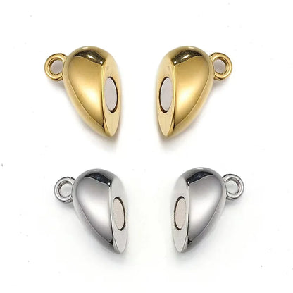 6sets Magnet Couple Heart Charm For Jewelry Making Bulk Silver/Gold Color Love Pendant Diy Women/Men Accessories Valentine's Day