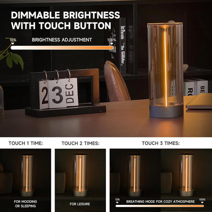 Magnetic LED Table Lamp Touch Control Cordless Night Lamp USB Rechargeable Desk lamp For Bedroom Ambient Night Lights led