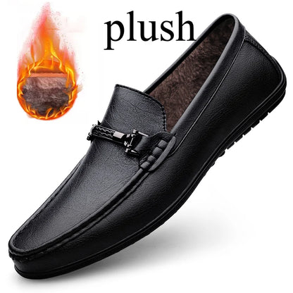 Men Loafers Slip on White Leather Shoes Casual Fashion Luxury Shoes Designer Italian Brand Loafer Moccasins Four Seasons
