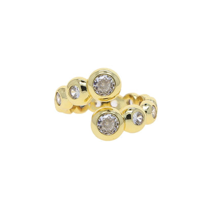 New Arried Geometric Fashion Women Jewelry Set Gold Color Round Ball Bezel Set CZ Bracelet Bangle Rings