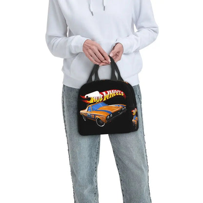Custom Hot Wheels For Fans Thermal Insulated Lunch Bag Cartoon Sport Car Portable Lunch Container Travel Multifunction Food Box