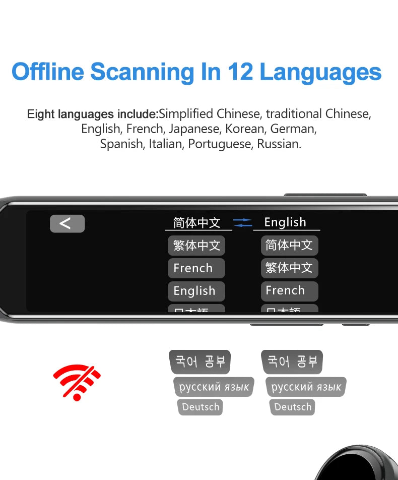 MD08 Smart Voice Translator 5.0" Screen Dictionary Translation Pen Scanner Text Scanning Translator 116 Languages for Learning