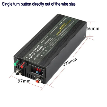 12V 60A 100Ah Solar Large Charger Current Voltage Adjustable for Lifepo4 Universal Chargers Outdoor power supply