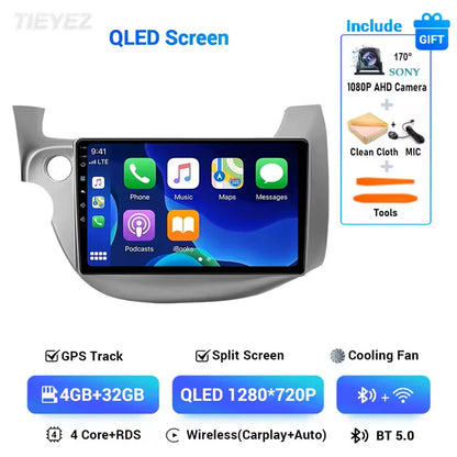 Android 15 Car Radio For Honda Fit Jazz 2008-2013 2din Android 12 Carplay Multimidia Video Player Navigation GPS Head Unit