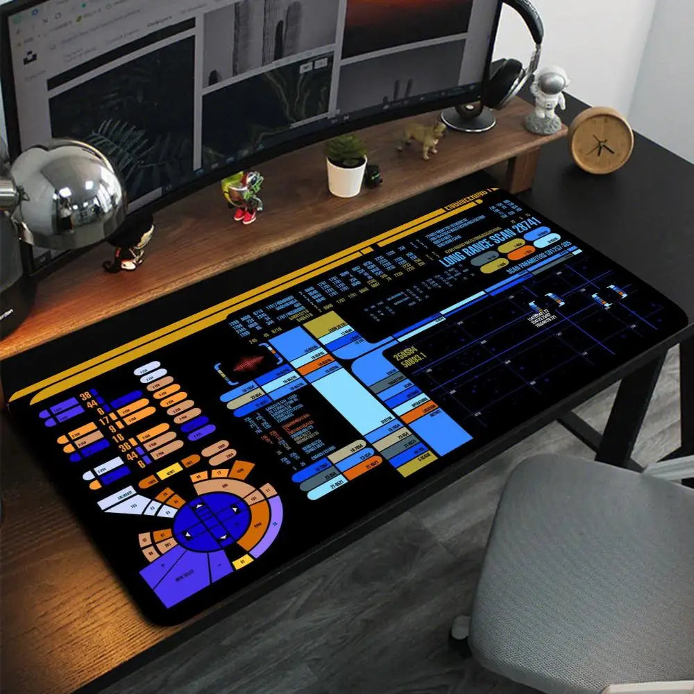 Starship Blueprint Pad Desk Pad Mouse Pad Gamer Computer Cabinet Star Trek Game Office Keyboard Animation XXL Large Desk Pad