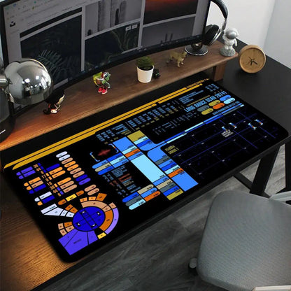 Starship Blueprint Pad Desk Pad Mouse Pad Gamer Computer Cabinet Star Trek Game Office Keyboard Animation XXL Large Desk Pad