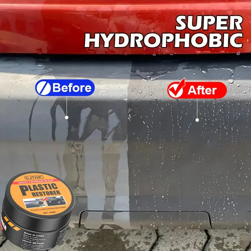 Car Plastic Restorer Crystal Clear Auto Interior Leather & Panel Renewal Wax Coating Agent Back To Black Gloss Car Wax Polish