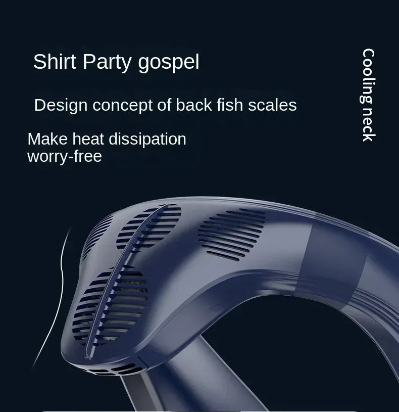 New Neck Air Conditioner Portable Neck Fan Rechargeable Semiconductor Cooling Bladeless Fan Outdoor Personal Fan Wearable Cooler
