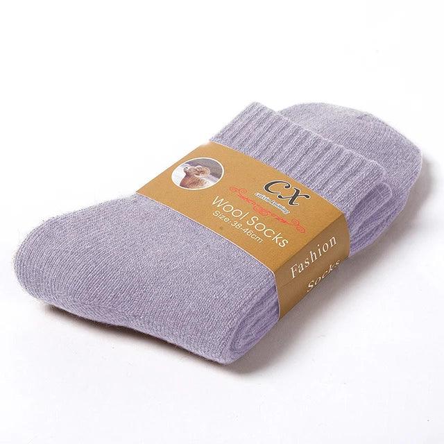 1 Pair Solid Color Wool Socks Men's Sock Women Socks Against Super Thicker Winter Socks High Quality Cold Snow Sock Merino Socks