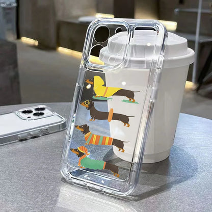 Luxury Shockproof Soft TPU Clear Phone Case For iPhone 17 11 12 13 14 15 16 Pro Max 16 Plus 16E 17 Air With Cute Line Cat Cover