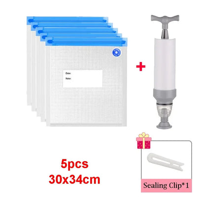 Reusable Vacuum Storage Bags 3D Printer Filament Electric Vacuum Pump Air Valve Pump Sealing Vegetables Food Storage Zipper Bag