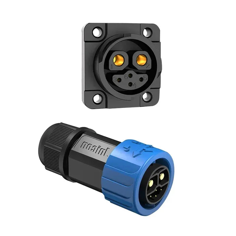 M23 2+4 Rechargeable Battery Aviation Plug Electric Motorcycle Battery Charging Connector 6pin Male Female Waterproof Connector
