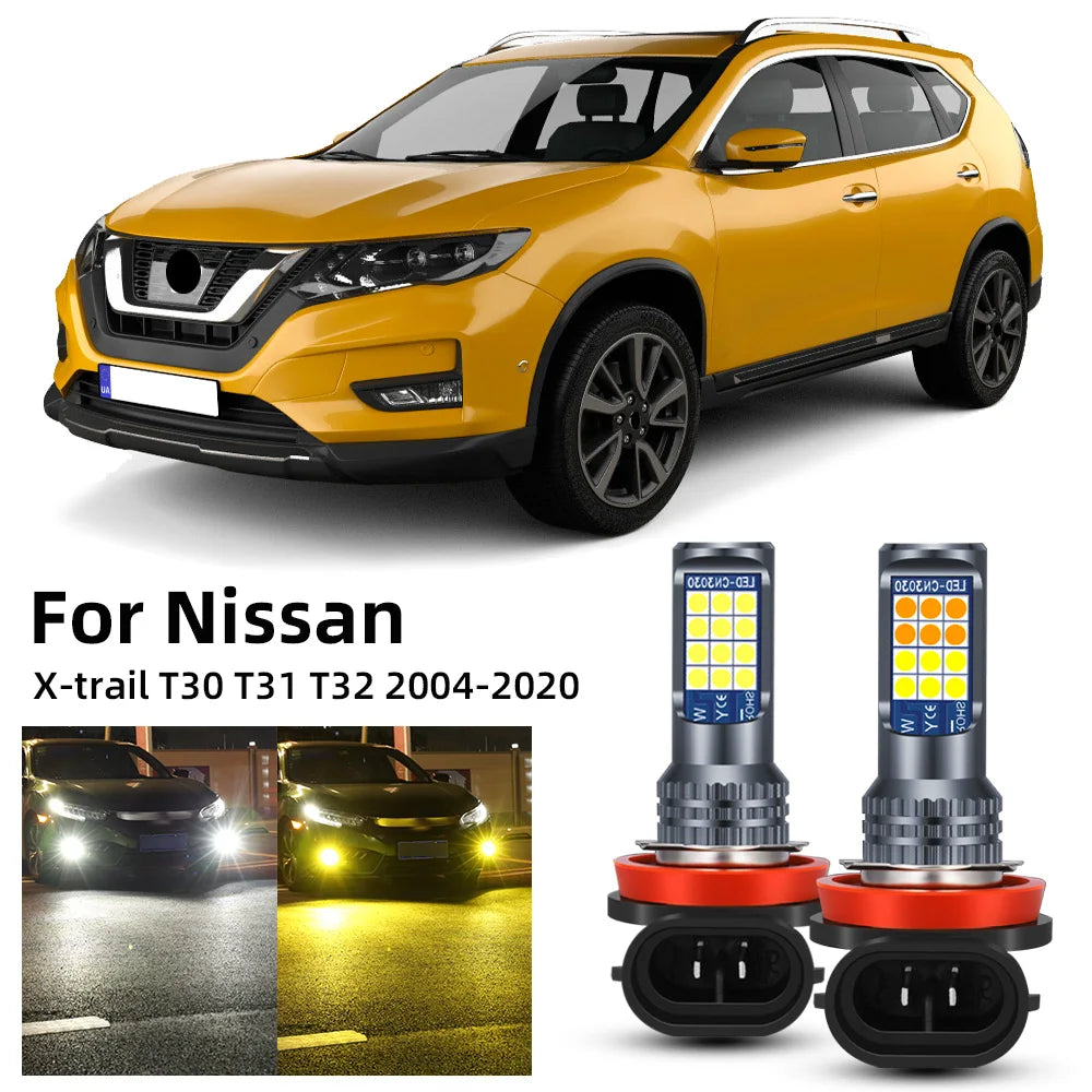 2Pcs Car LED Fog Lamp For Nissan X-Trail T30 T31 T32 2004-2015 2016 2017 2018 2019 2020 Front Driving Light