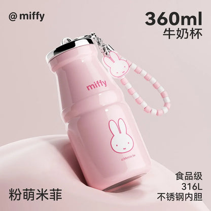 Kawaii Miffy Water Cup Cute Cartoon Cup Girls' New Design Milk Bottle Compact and Portable Water Bottle Mini Thermal Cup