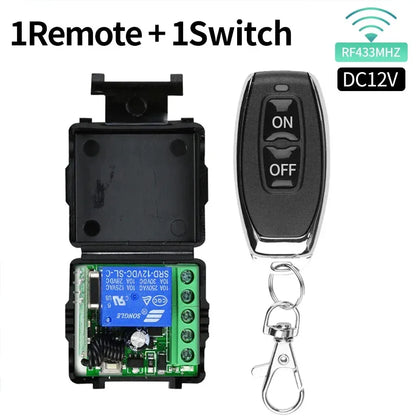 433Mhz 10A Relay Receiver and 2CH Transmitter Remote Control DC 12V 1CH RF Wireless Switch For Door Electromagnetic Lock