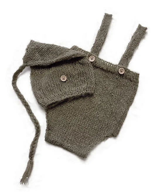 2pcs/set  Crochet Newborn Outfit  Newborn Photography Props Knitted Wool Hat Clothing Costume  Shooting  Bebes Accesorios