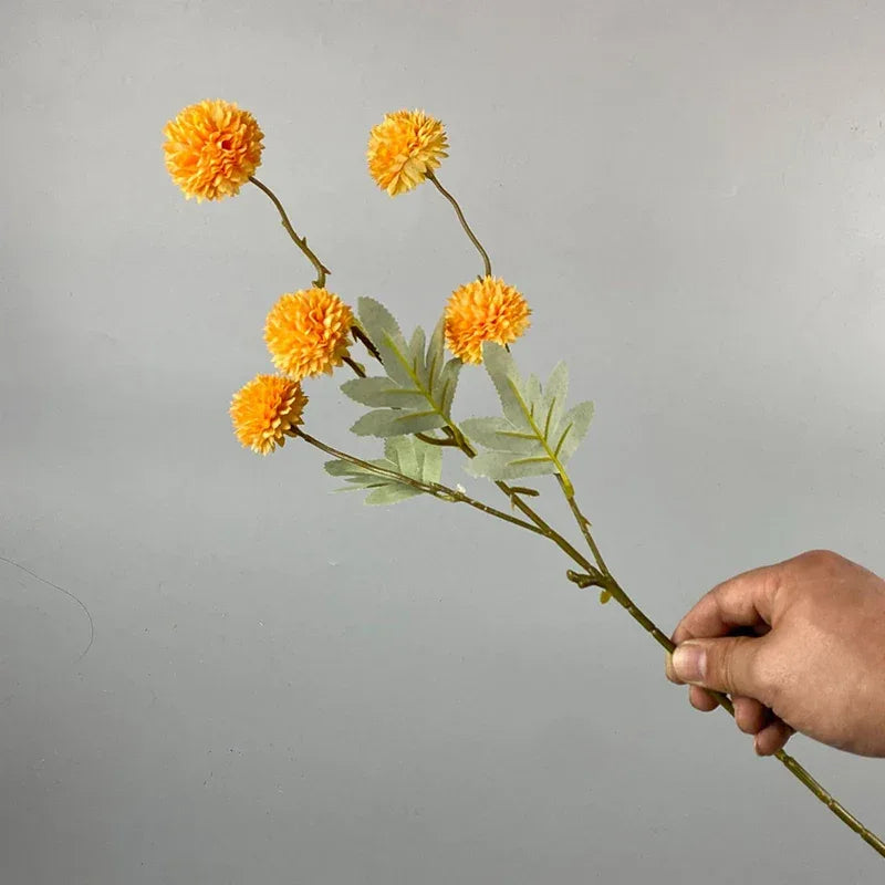 5 Head Dandelion Artificial Flowers Wedding Decoration Fake Flowers Small Thorn Ball DIY Home Decor Bouquet Valentine's Day Gift