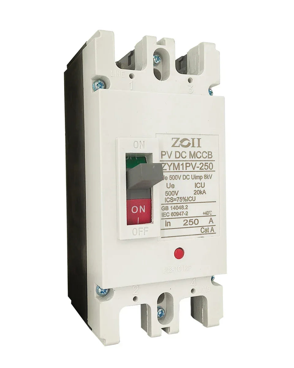 Solar Molded Case DC Circuit Breaker MCCB Overload Protection Switch Protector Solar Photovoltaic PV 150A 250A Battery Isolator