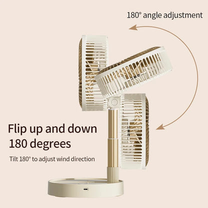 Lenovo USB Foldable Portable Fan 8inch 4 Speeds Timing Battery Operated Mini Floor Fan for Bedroom Indoor or Outdoor Table Fan