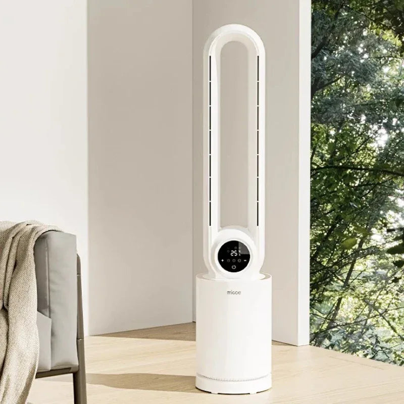 12-Speed Touch Control Bladeless Fan‌ Removable Washable Grille Tip-Over Protection Energy Efficient Cooling Tower Living Rooms
