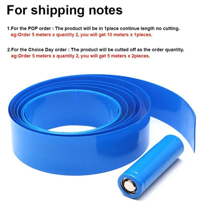 1/3/5/20M Blue PVC Heat Shrink Tube 7mm ~ 155mm 18650 Lipo Battery Pack Insulated Protection Film Wrap lithium Case Cable Sleeve