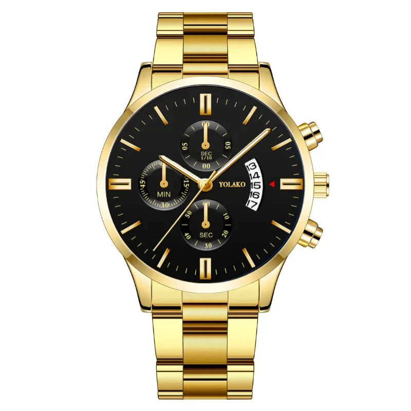 Luxury Men Stainless Steel Watch Calendar Quartz Wristwatch Business Watches Man Clock Relogio Masculino