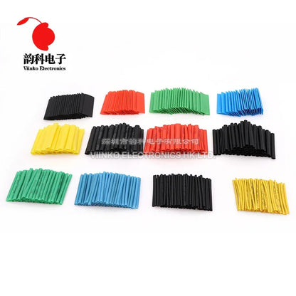530pcs Polyolefin Shrinking Assorted Heat Shrink Tube Wire Cable Insulated Sleeving Tubing Set 2:1 Waterproof Pipe Sleeve Kit