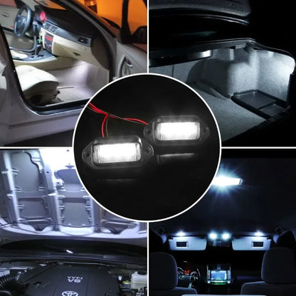6 LED Universal Car License Light for SUV Truck Trailer Van Tag Step Lamp White Bulbs Car License Plate Lights Car Accessories