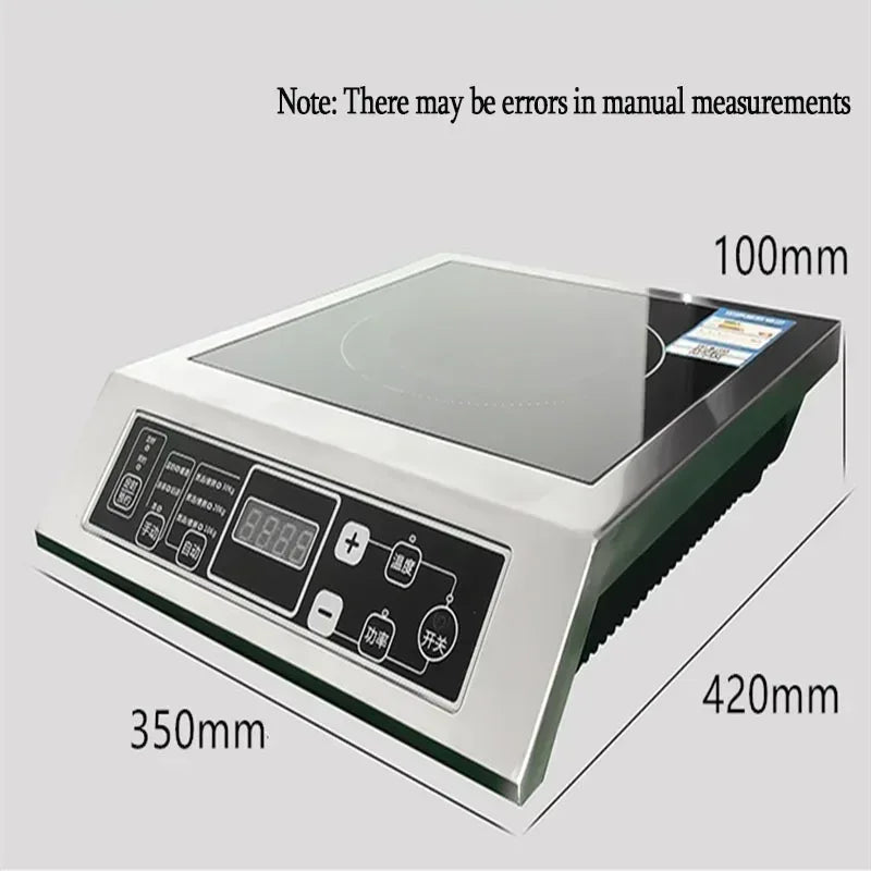 3500W Home High Power Induction Cooker Commercial Flat Desktop Button Stainless Steel Soup Stir-fry Flat Bottom Induction Cooker