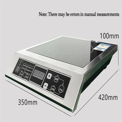 3500W Home High Power Induction Cooker Commercial Flat Desktop Button Stainless Steel Soup Stir-fry Flat Bottom Induction Cooker