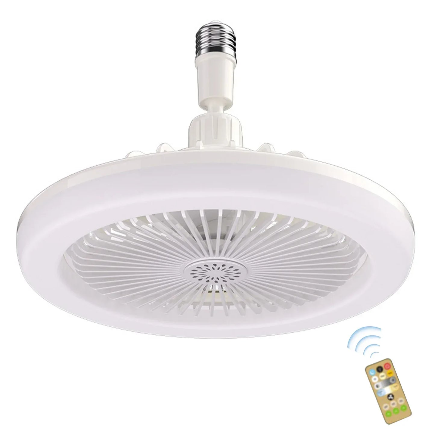 Aromatherapy Fan Lamp Universal E27 Light Holder LED Fan Lamps with Remote Control Mute Timing 3-gear Wind for Bedroom Dormitory