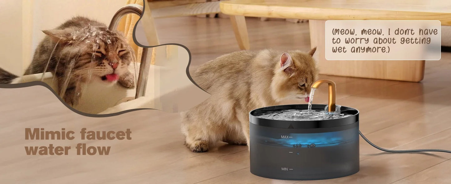 Pet Water Fountain Auto Filter Set Automatic Sensing Cat Drinker 2.1L Recirculate Filtring Drinking for Cat Dog Water Dispenser