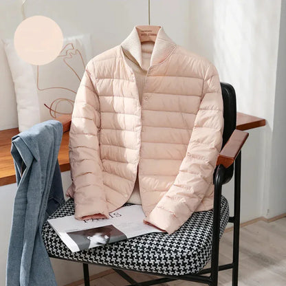 Light Down Coat Spring Autumn Warm Women White Duck Down Slim Jackets Female Fashion Ultra Lightweight Packable Puffer Coats