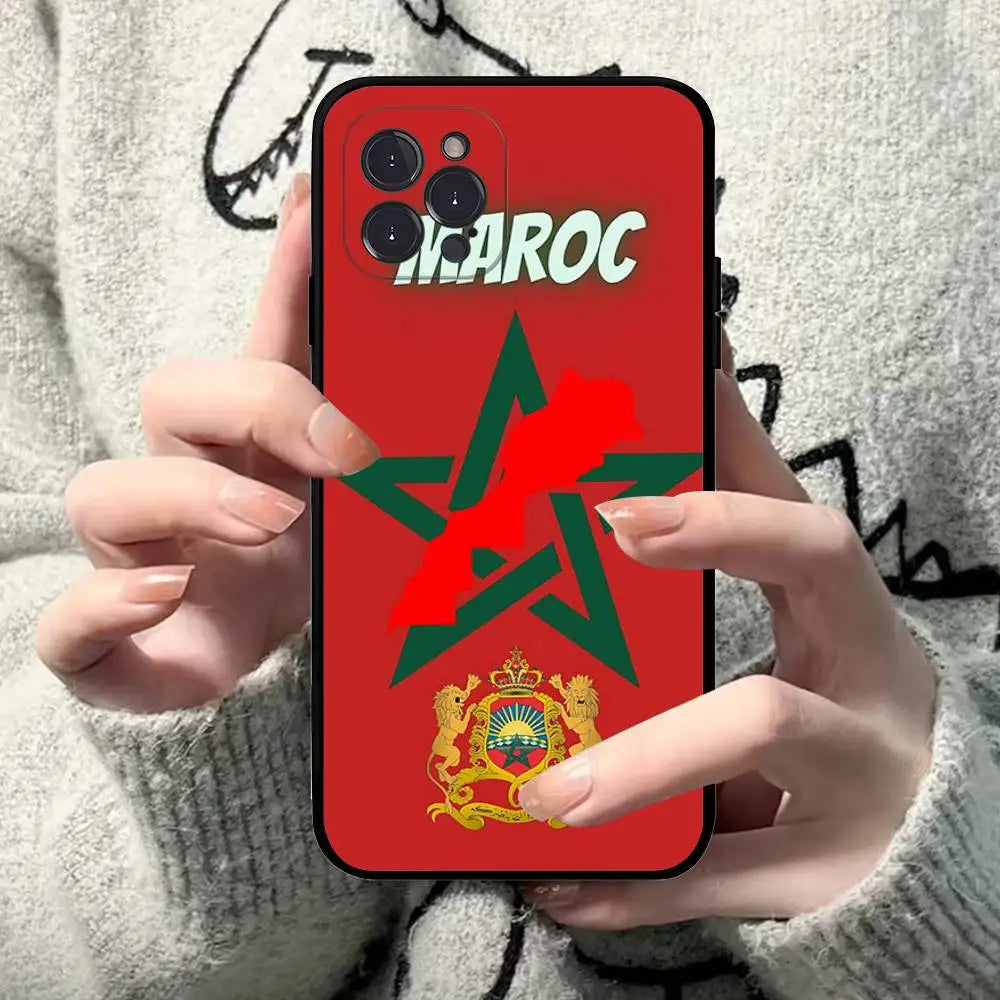 Maroc M-Morocco Flag For IPhone 17 16 15 14 13 12 11 Pro Max 13 17Air Shockproof Soft Phone Cases Coque