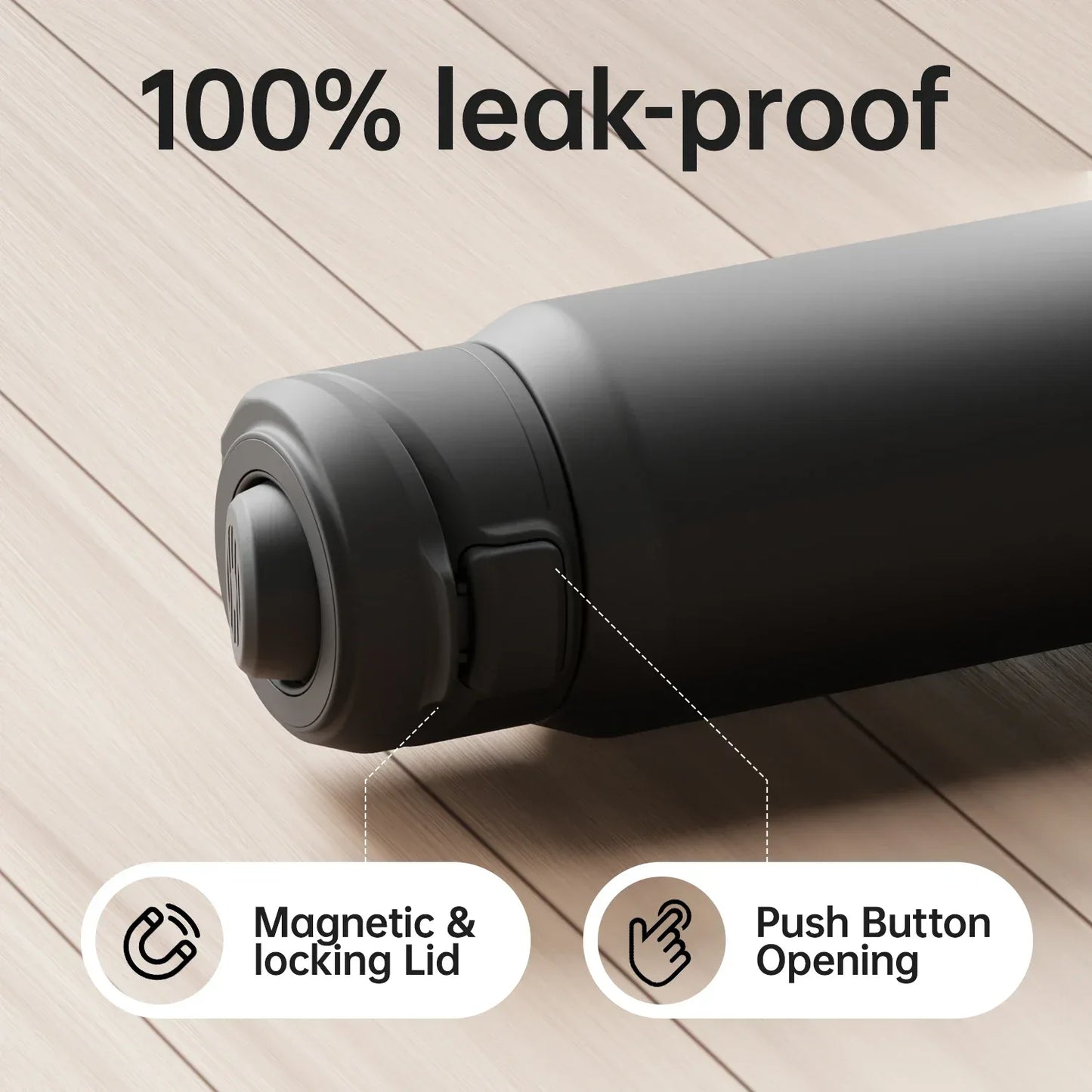 Fjbottle Magnetic Thermos Stainless Steel Sports Water Bottle with Magnetic Phone Holder Bouncing cover Insulation Cup