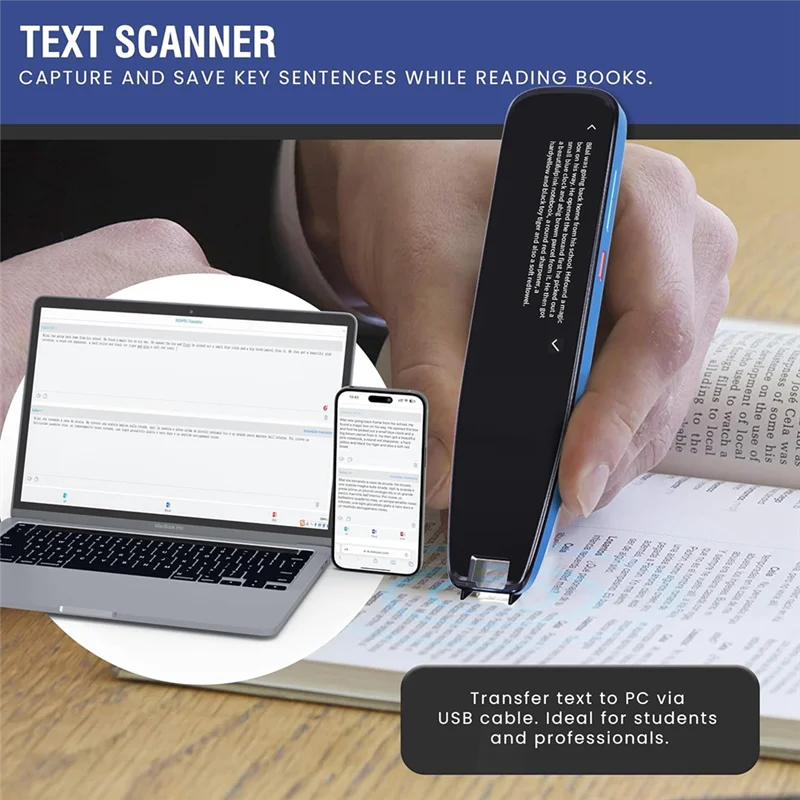 Efficient-Scan Reader Pen,16GB Collins Dictionary Scanner Translator Scanning Pen OCR Digital Voice Translator Device