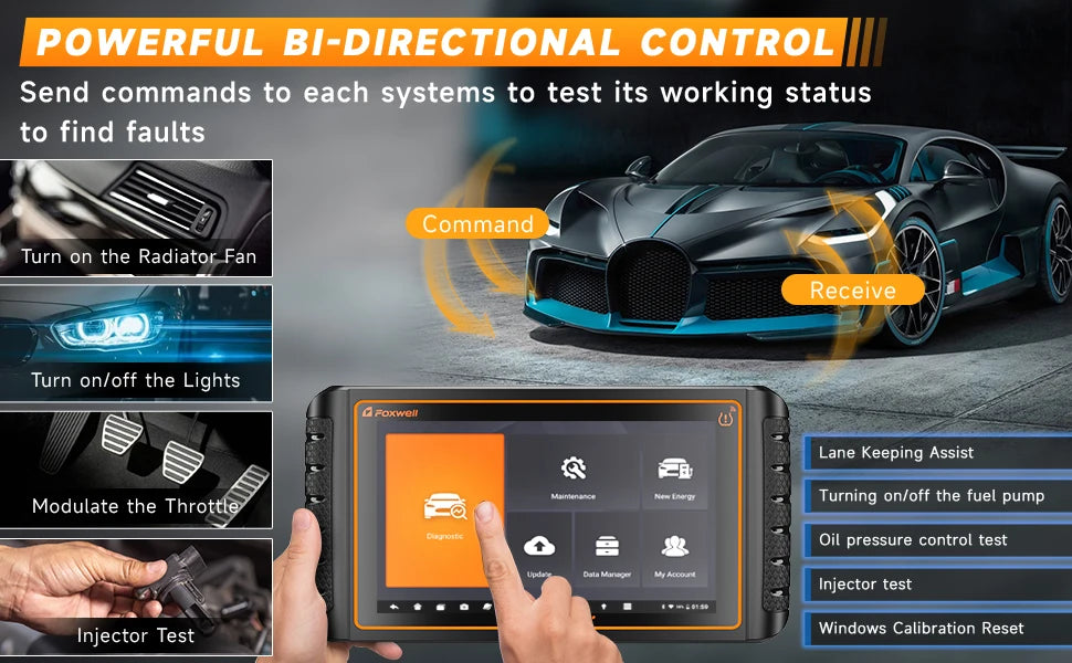 FOXWELL NT1009 OBD2 Car Scanner All System ECU Coding Bidirectional CANFD DOIP Topology Mapping 36+ Reset Auto Diagnosis Tools