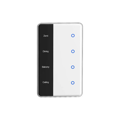 Zigbee Smart DIY Name Switch Work with Tuya App US Type Display Screen Touch Wall Light Switch Alexa Google Home Voice Control