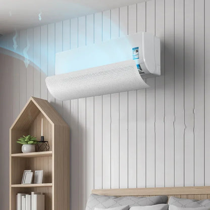Air Conditioning Wind Deflector Adjustable Windshield Cover Wall Mounted Air Conditioner Air Baffle Shield Home Office White