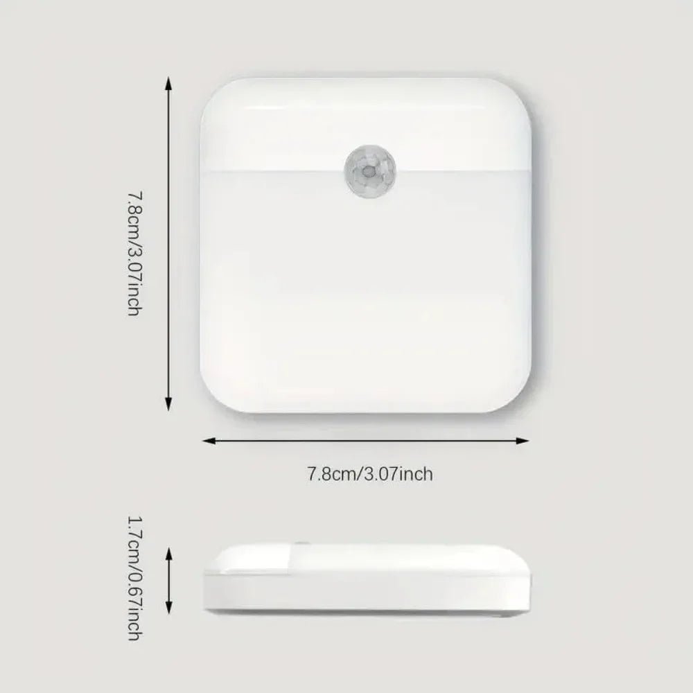PIR Motion Sensor LED Night Light USB Rechargeable Withswitch Night Lamp for Bedroom Kitchen Cabinet Light Wireless Closet Light