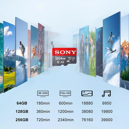 SONY SD Memory Card Extreme Micro Mini SD Card 1TB 512GB128GB 256GB 32GB 64GB U3 A2 TF Flash Cards for Xiaomi Phone Camera PC