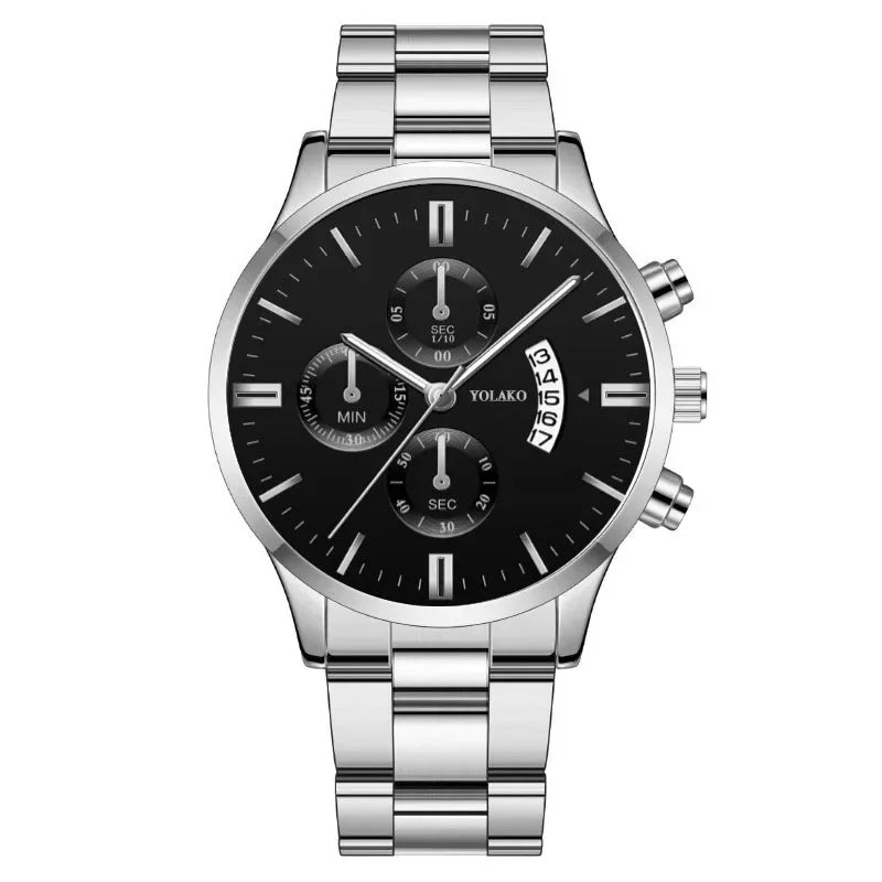 Luxury Men Stainless Steel Watch Calendar Quartz Wristwatch Business Watches Man Clock Relogio Masculino