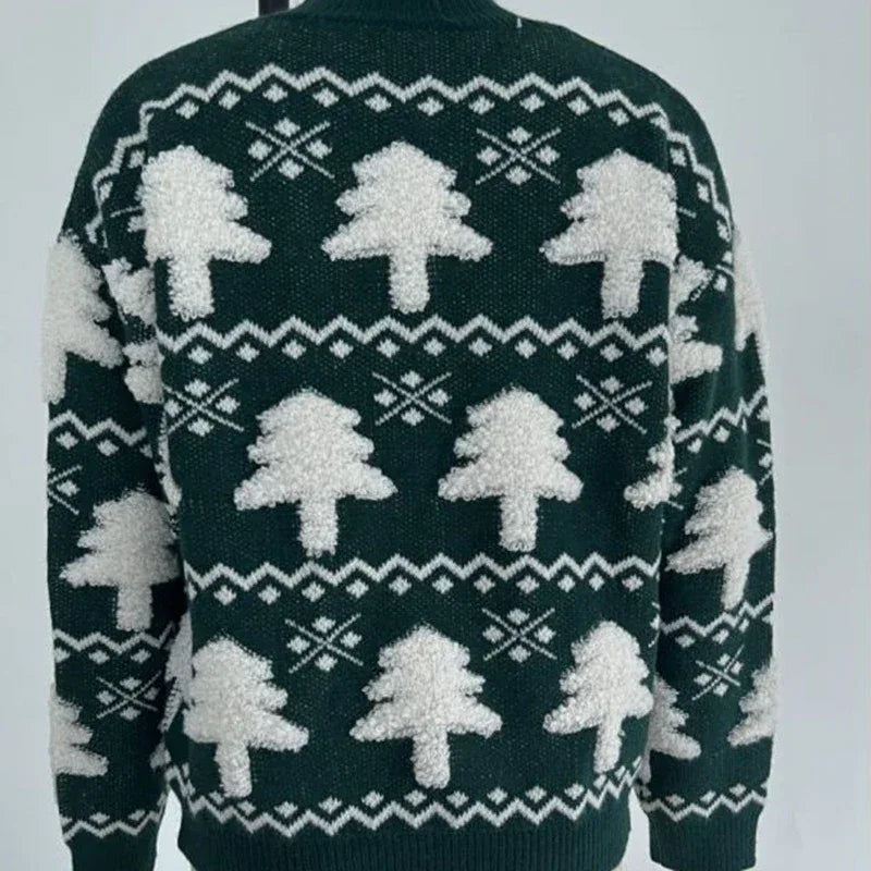 Winter 2025 Women Knitted Sweater 3D Santa Tree Print Warm Thick Jumpers Christmas Sweaters Long Sleeve Pullover Tops Xmas Look