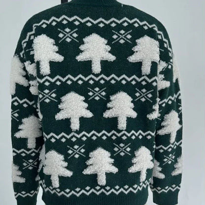 Winter 2025 Women Knitted Sweater 3D Santa Tree Print Warm Thick Jumpers Christmas Sweaters Long Sleeve Pullover Tops Xmas Look