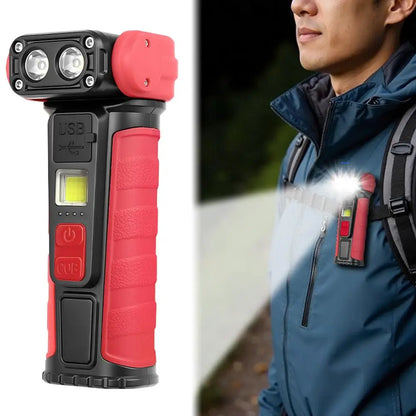 Mini Rotating LED Flashlight Ultra-Bright Emergency Flashlight Rotating Work Light Rechargeable Pocket Flashlight