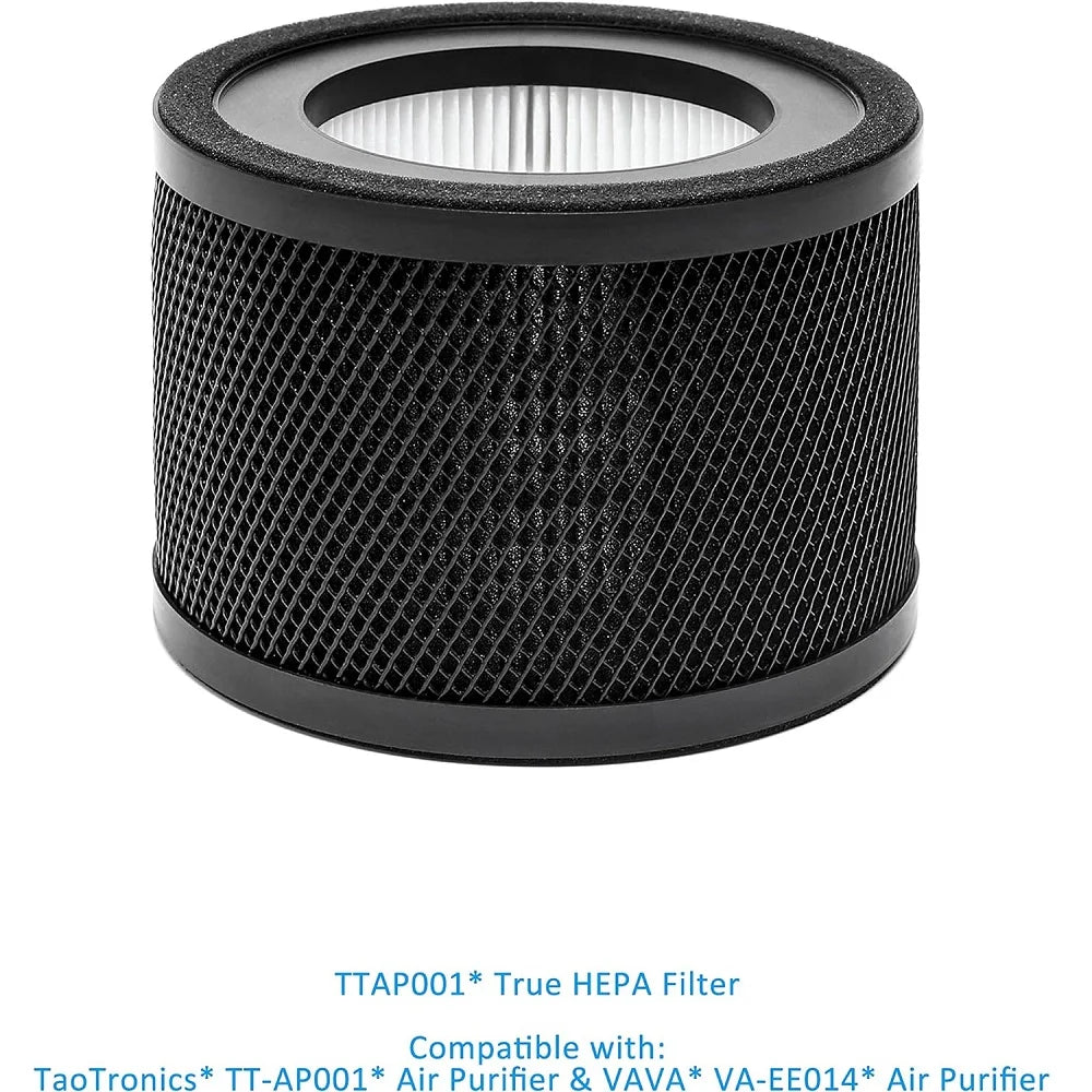 2PCS TT-AP001 HEPA Filter Compatible with TaoTronics TT-AP001 Air Purifier H13 True HEPA Filter Activated Carbon Filter