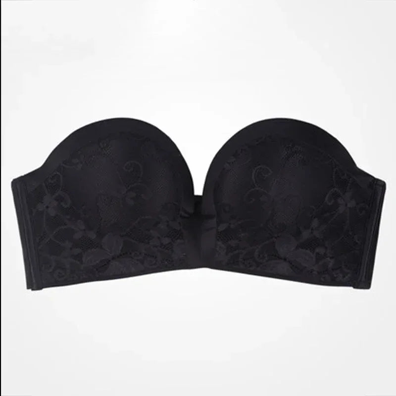 2024 New Sexy Lingerie Set for Women Strapless Push Up Bra Seamless Invisible Underwear Backless Wedding Dress LaceNo Show Panti