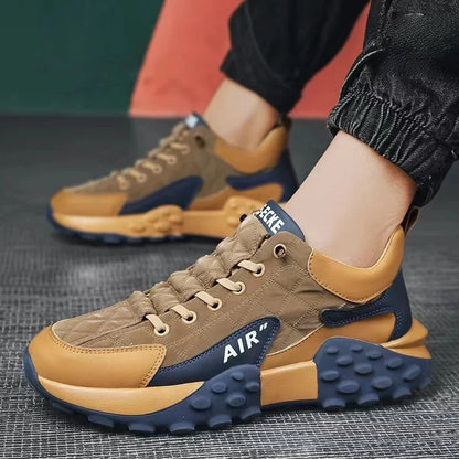 Men's Breathable Low-Top Dad Shoes with Thick Sole Comfortable Running Sneakers Korean Style Spring Season Sport Shoes